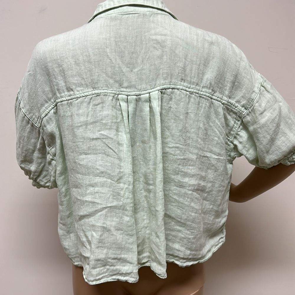 Zara Button Front Crop Top With Pockets - image 7